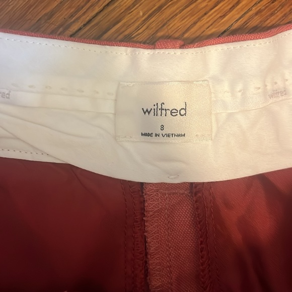 FULL SET Aritzia Wilfred Wander Linen top + pants effortless Warm Sienna Red M 8 - Picture 7 of 8